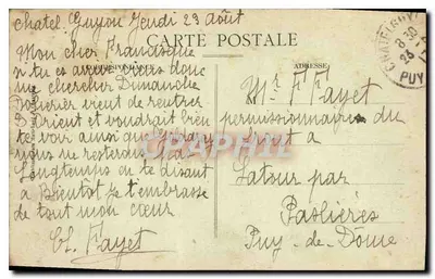 Stacje wodociągowe Auvergne — Châtelguyon — Hotel Continental i Hotel du Parc et des Princes — E. A. — Rewers