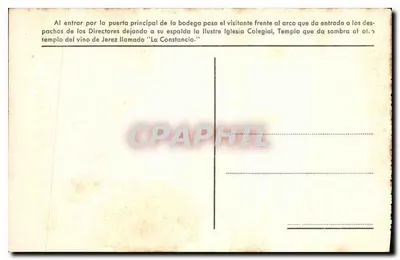 Entrada para a Adega e Escritórios da Direção — Aleez Byass em Jerez de la Frontera — Adega Gas D. — Verso
