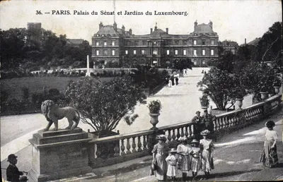 Paryż — Pałac Senatu i Ogrody Luxembourg — wydawca nieznany, nr 36