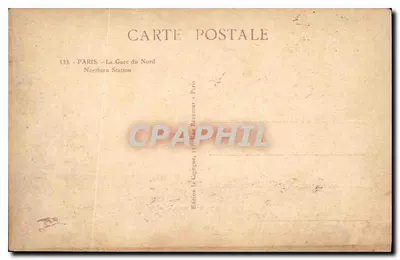 Paryż - Gare du Nord — Wydawnictwo Réalumar, Paryż, nr 133 — Rewers