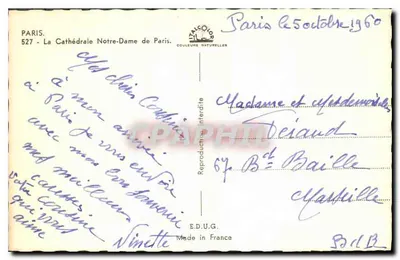 Notre-Dame w Paryżu — trójpartia — E.D.U.G. n°527 — Rewers