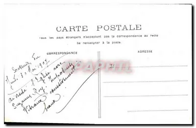 Notre-Dame w Paryżu — widok fasady — kartka pocztowa — Rewers