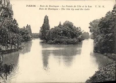 Paryż — Las Boulogne — Wierzchołek wyspy i jezioro — T. M. K.