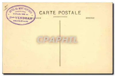 Vale do Toulourenc e o Monte Ventoux (1912 m.) — Ao redor de CARPENTRAS (Vaucluse) — Editor VENDRAN — Verso