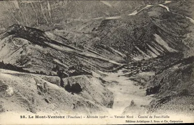 O Mont-Ventoux (Vaucluse) — Lado Norte — Combe de Font-Fiolle — Edições Artísticas J. Brun e Cie, Carpentras