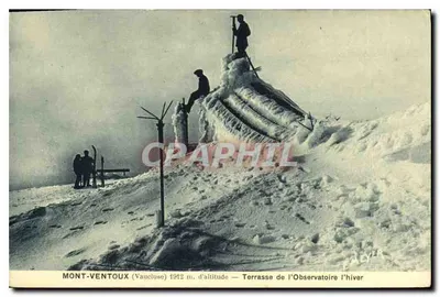 Mont-Ventoux (Vaucluse) — Terrasse do Observatório no inverno — Edição de luxo Firmin Meyer, Carpentras