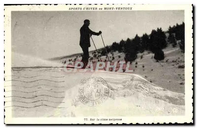 Esportes de Inverno no Mont-Ventoux — Na cumeada nevada — Edição G. Augier, Vaucluse, n°77
