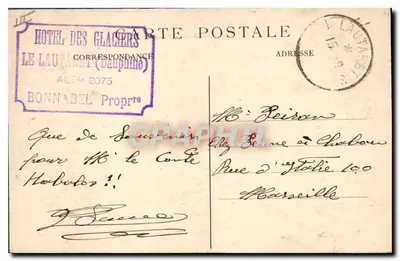 O Lautaret (2075 m) — Os Hotéis e o Galibier (Inverno) — E.R. — Editor não visível — Verso