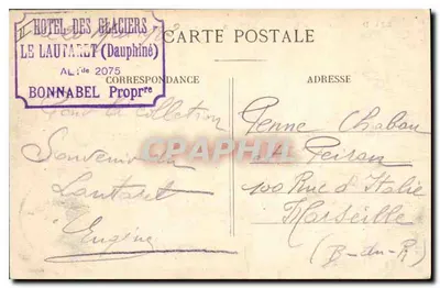 O Lautaret (2075 m.) — Os Hotéis e Massif de Combeynot — E.R. — Verso
