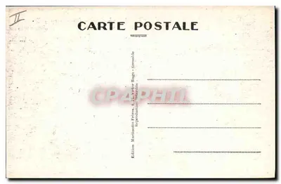 O Chalet do Lautaret e a Meije — vista alpina com edifícios e veículos antigos — Edição Martinotto Frères, Grenoble, n° 154 — Verso