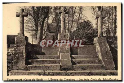 P lougrec sant (Côtes-du-Nord) — A Entrada do Cemitério — As Três Cruzes de Saint-Gonéry — Foto É. Bihain