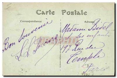 Entrada do Port-Blanc (Côtes-du-Nord) — grande rocha em forma de bispo — editor impr. Créé, Suc. Paris-Cornell — Verso