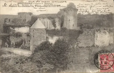 Ruínas do castelo de Tonquédec — Em torno de Lannion — Editor E. Hamonic, n° 132