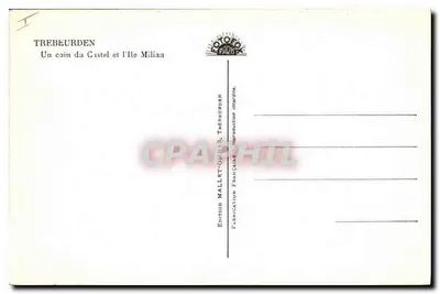 Trebeurden — Um canto do Castelo e a Ilha Miliau — Edição Mallet-Trebeurden — Verso