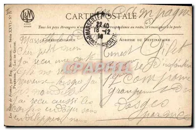 Jezioro Gaube — Widok panoramiczny — Eug. Bourcet, seria XXVI — Rewers