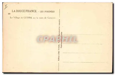 Gedre — Aldeia na estrada para Gavarnie — Edição de Arte YVON — Verso