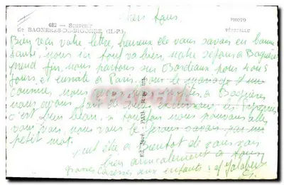 Bagnères-de-Bigorre — Ricordo di Bagnères-de-Bigorre — Ed. Jové — Verso