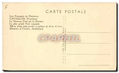 Cavaillon (Vaucluse) — Nowy Most nad Durną — Lib. H. Montillet — Rewers