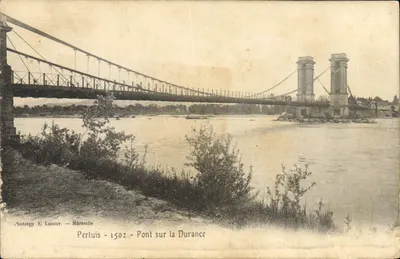 Pertuis - Pont sobre a Durance — Phototyp E. Lacour — Marseille 1502