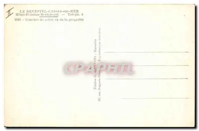 Zachód słońca — widok z posesji — Mireille — Rewers