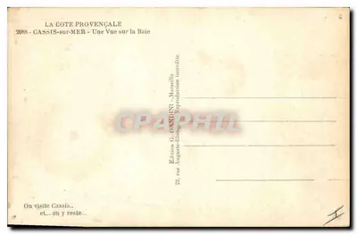 Cassis-sur-Mer — Widok na Zatę — Mireille — Rewers