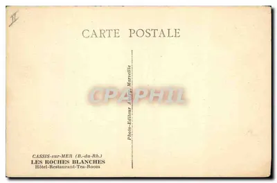 Les Roches Blanches — Cassis-sur-Mer — Foto-Editor André, Marselha — Verso