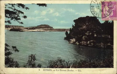 Bilhete postal antigo Istres La Grosse Roche