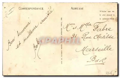 Bilhete postal antigo Istres La Grosse Roche — Verso
