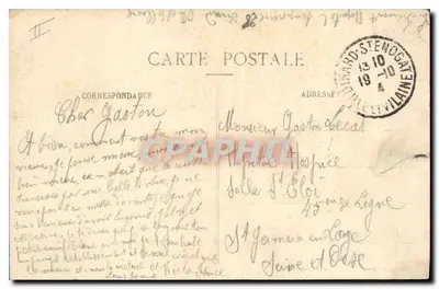 Stara pocztówka Cote d'Emeraude Dinard Duży Kasyno i Hotel Royal — Rewers