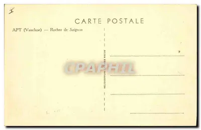 APT (Vaucluse) — Rocher de Saignon — Héliogravure Cartier Macon — Rewers