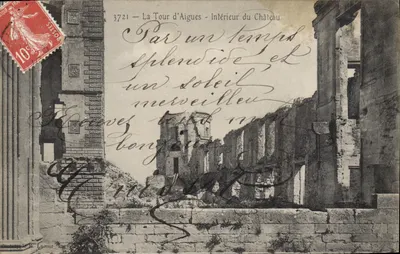 La Tour d'Aigues — Interior do Castelo — Bilhete postal antigo n°3721 — editor Labour