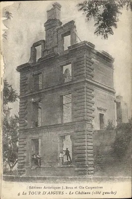La TOUR D'AIGUES - O Castelo (lado esquerdo) — Edições Artísticas J. Brun e Cie Carpentras, n°6