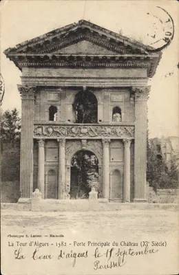 La Tour d'Aigues — Porta Principal do Castelo (Século XI) — Fototipia E. Lacour — Marselha