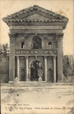 La Tour d'Aigues - Porta principal do Castelo (século XI) — Fototipia R. Lacour - Marseille, n° 1582