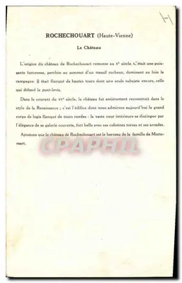 El Castillo de Rochecouart — Alta Vienne — Colección de la Solución Pautauberge — Reverso