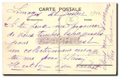 Ao redor de LIMOGES - O Castelo de Bort (fachada Norte) — Edição das Irmãs Les Galeries, Limoges, n°68 — Verso