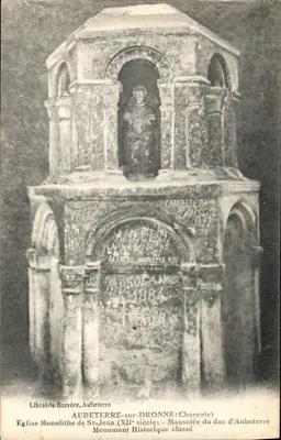 Aubeterre-sur-Dronne — Igreja monolítica de São João (século XII) — Livraria Barrère