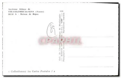Stara abpia Ste-Colombe-lès-Sens — Yonne — wydawca CIM — Rewers
