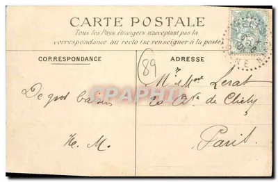 Villeblevin (Yonne) — O Castelo — Chérebillac, Paris — Verso
