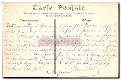 Rodovia de PONTAUBERT (Yonne). A Vale do Cousin — Bilhete postal antigo n°23 — Verso