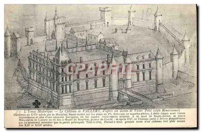 O Castelo de Vallery — desenho de Victor Petit (estilo Renascentista) — Coleção P.B.