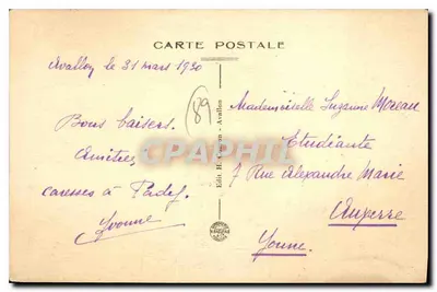Vallée du Cousin à Pontaubert — Avallonnais-Morvan — n°19 — Verso