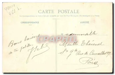 Champs - Le Déversoir et l'Île — Bourgoin-Lenoble, fot. Auxerre — Rewers