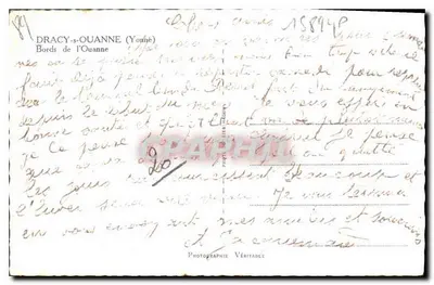 Dracy-s-Ouanne (Yonne) — Randen van de Ouanne — Echte foto — Achterkant