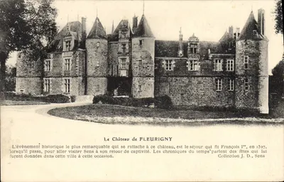 O Castelo de FLEURIGNY — Evento histórico ligado a Francisco I em 1527 — Coleção J. D., Sens