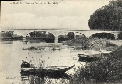 As margens do Yonne no Ponte de CHAMPIGNY — Coleção P. R.