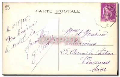 Villevallier — Il Ponte sospeso traverso — Collezione J. D. Sens — Verso