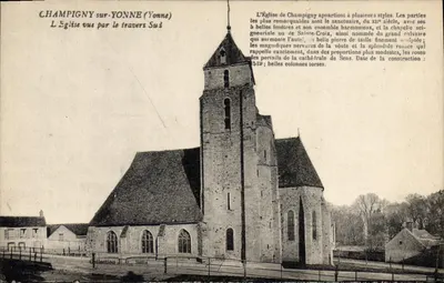 Champigny-sur-Yonne (Yonne) — A Igreja vista do lado sul — Coleção J. Le Sens