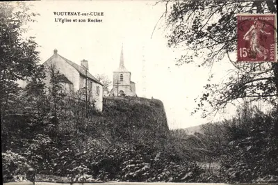 VOUTENAY-sur-CURE — A Igreja e sua Rocha — Fototipia R. Dessis, Paris