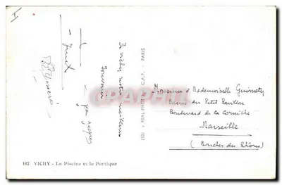 Vichy - Basen i portyk — wydawca REAL PHOTO - nr 167 — Rewers